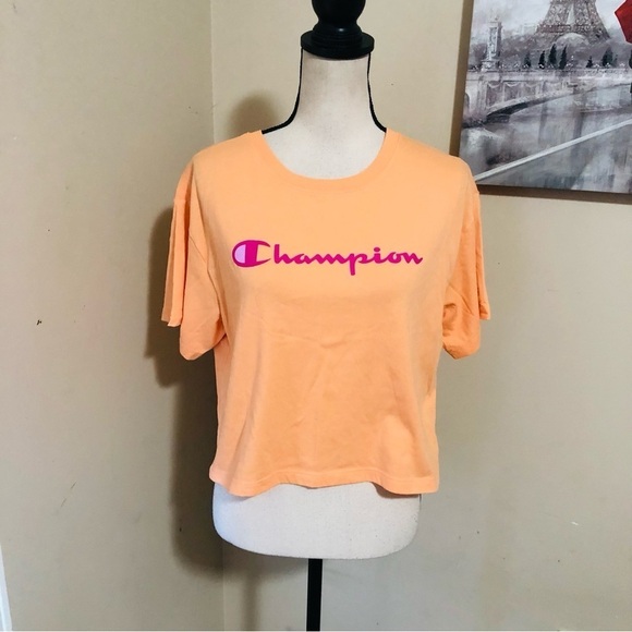 Champion Cropped Script Logo Tee - Picture 1 of 9